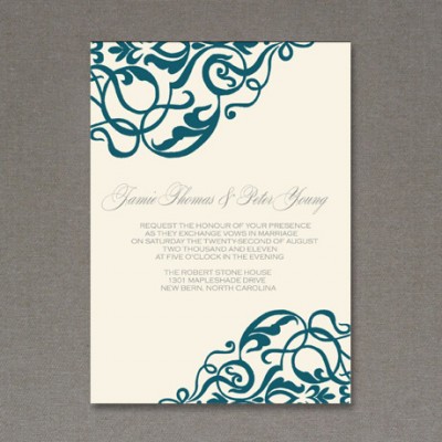 Corner Scroll A7 Invitation Template