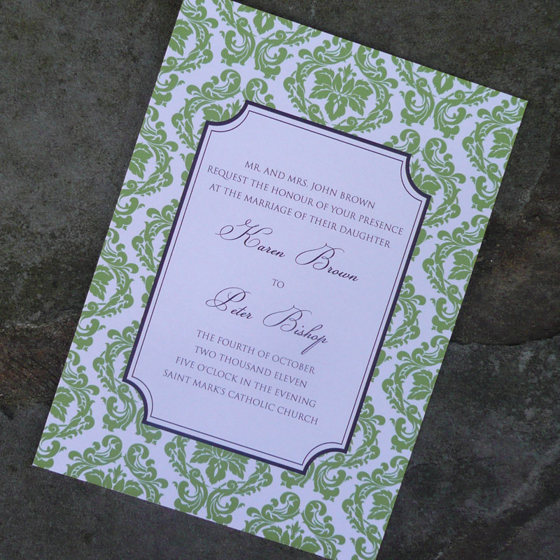 Damask A7 Invitation Template