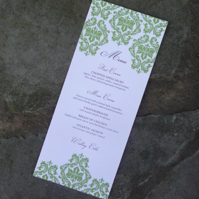 Damask Wedding Menu Template Read More