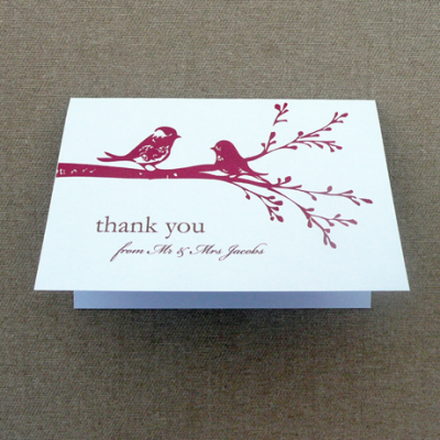 Love Birds Thank You Card Template