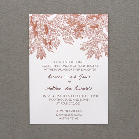 Oak Leaves A7 Invitation Template Oak Leaves A7 Invitation Template