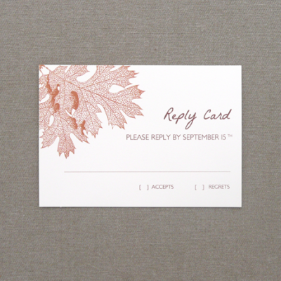 Oak Leaves RSVP Card Template