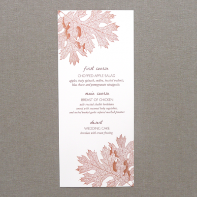 Damask Wedding Menu Template