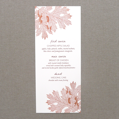 Oak Leaves Menu Card Template Oak Leaves Menu Card Template