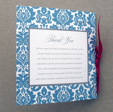 Rococo Wedding Program Template Back