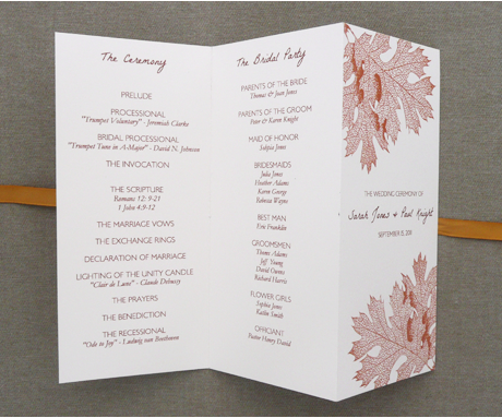 Oak Leaves TriFold Program Template