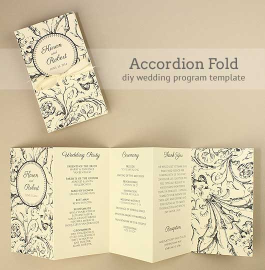 diy accordion wedding program