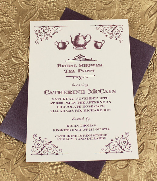 home bridal shower vintage bridal shower tea party invitation template ...