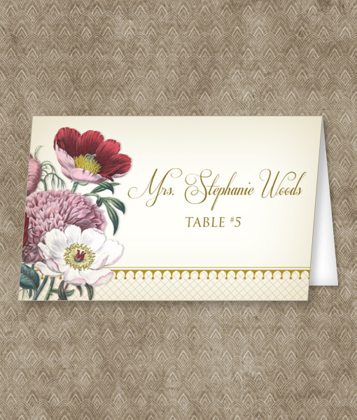 red poppy place card template download print