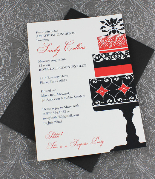 elegant birthday cake invitation template download print