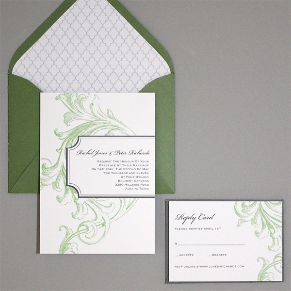 florid scroll with frame invitation template download print