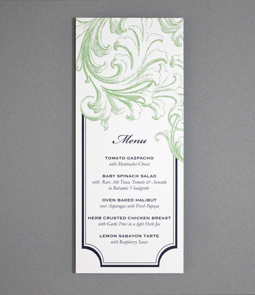 invitation template tea length florid scroll download print