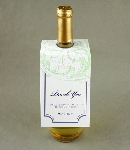florid scroll wine bottle tag template download print