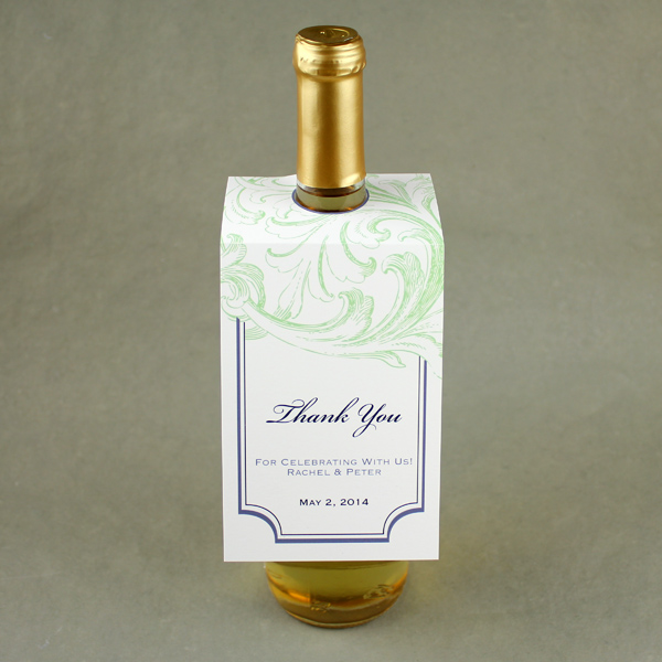 florid scroll wine bottle tag template download print