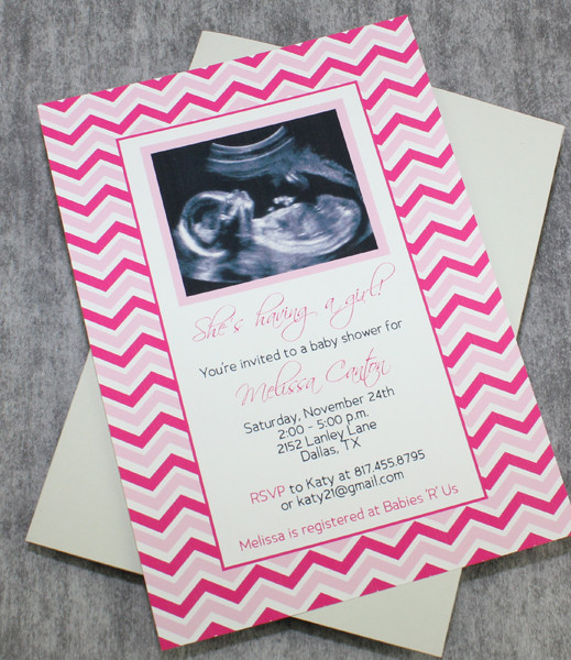 Baby Girl Shower Invitation Template Sonogram Download & Print