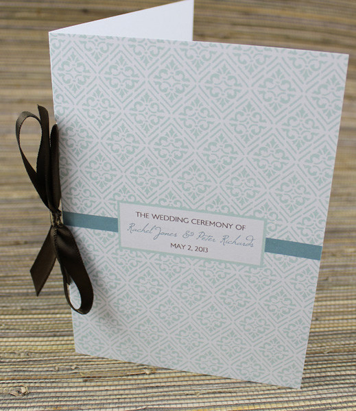 wedding program template retro diamond download print