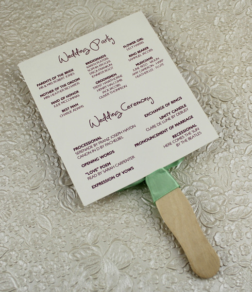 Wedding Program Paddle Fan Template Matelasse Design Download & Print