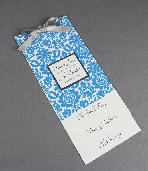 rococo wedding program template layered style download print
