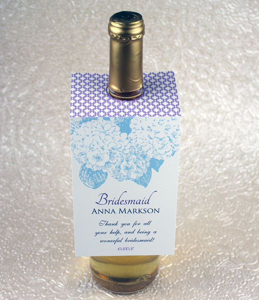 hydrangea wine bottle tag template download print
