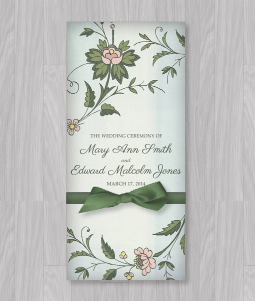 tri fold wedding programs templates