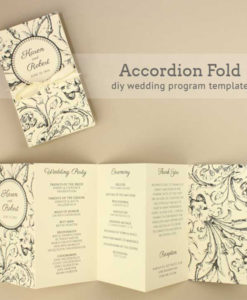 4 Page Wedding Program Template With Vintage Typography Download Print 4 Page Wedding Program Template