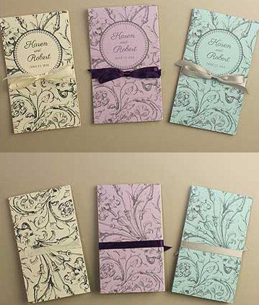 harvest scroll accordion fold wedding program download print
