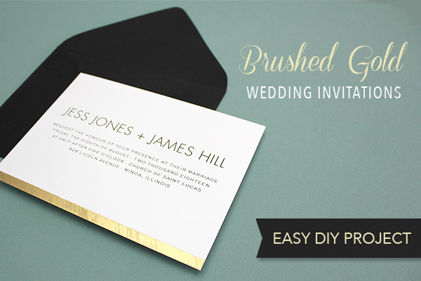 brushed gold diy wedding invitation download print