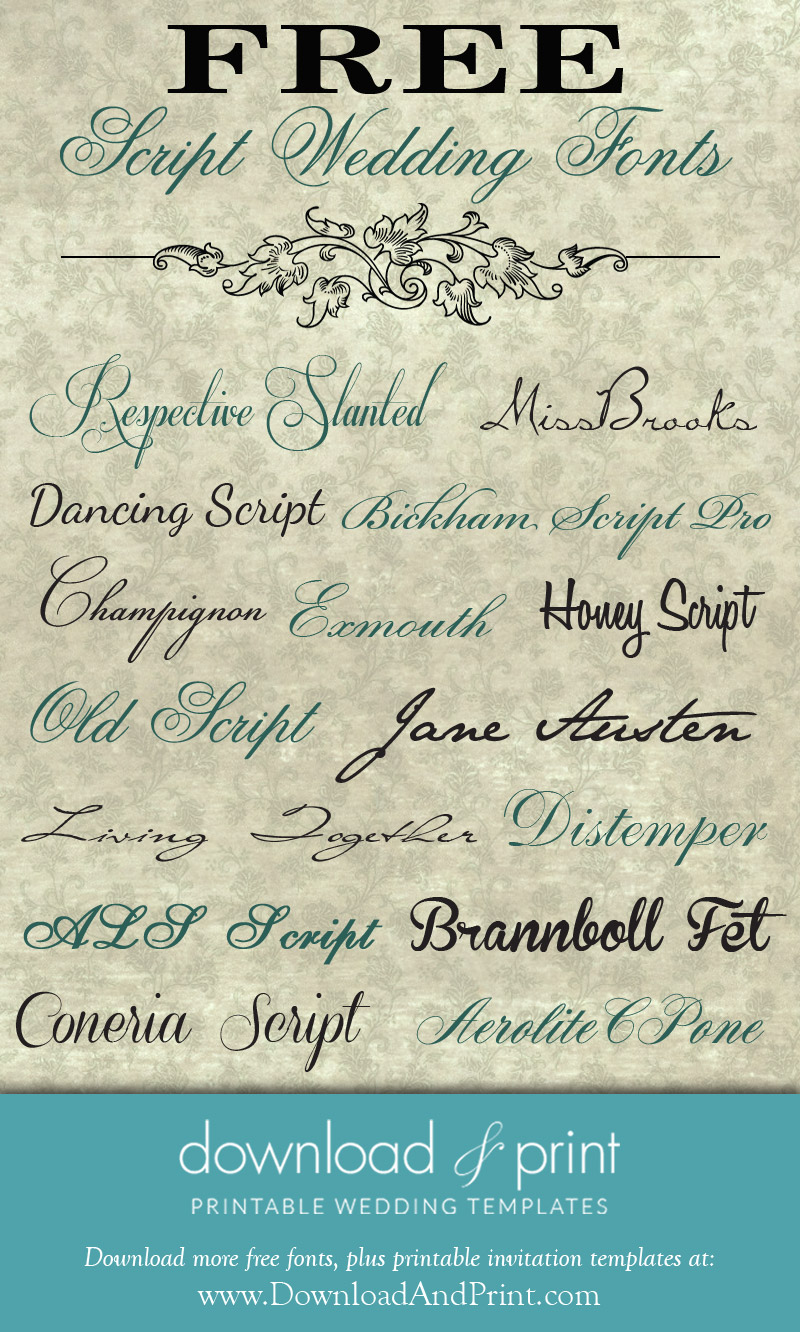 free script fonts for weddings