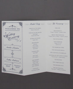 wedding program template 4 page rococo square booklet tri fold program templates