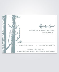 Rsvp Cards Print Winter Birch Trees Diy Wedding Rsvp Card Print