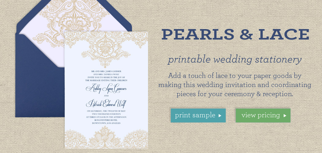 pearls lace printable wedding