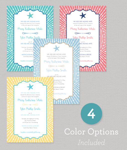 Download & Print: Katherine Printable Wedding Templates Color options