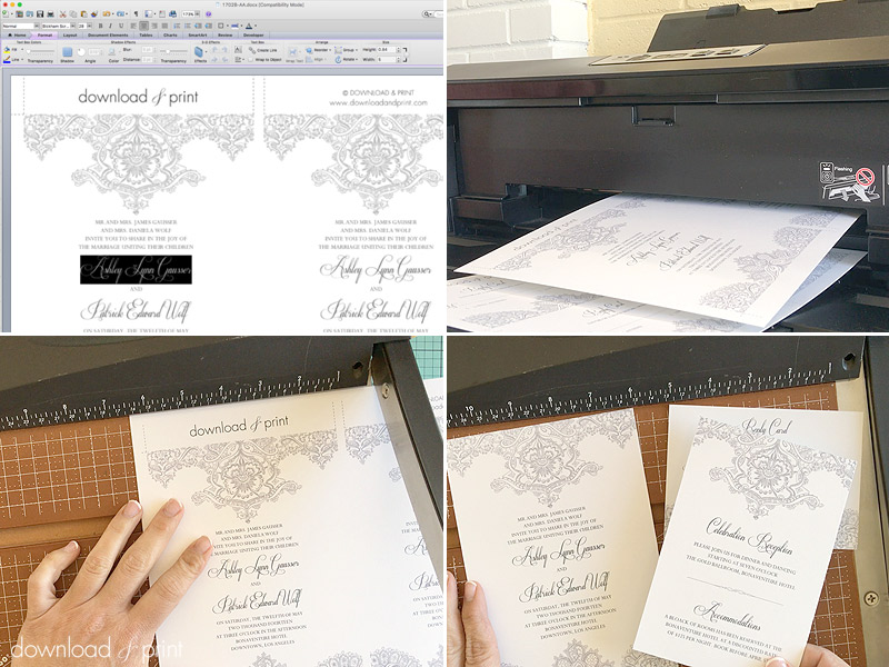 diy pearl encrusted wedding invitation