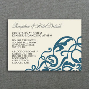 Enclosure Card Template: Corner Scroll Design