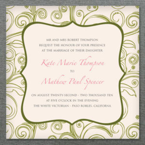 Invitation Template - Square Garden Scroll