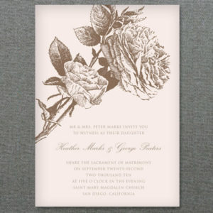Natural Rose Wedding Invitation Template