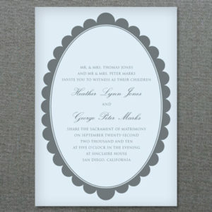 Modern Invitation Template - Scalloped Oval