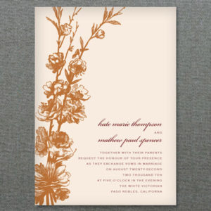 Invitation Template - Wood & Flowers Design
