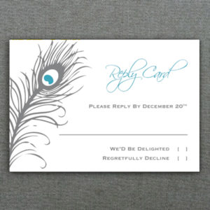 Peacock Feather RSVP Card Template
