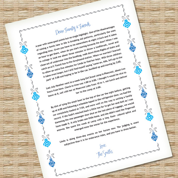 Microsoft Word Christmas Letter Template With Ornaments Download Print