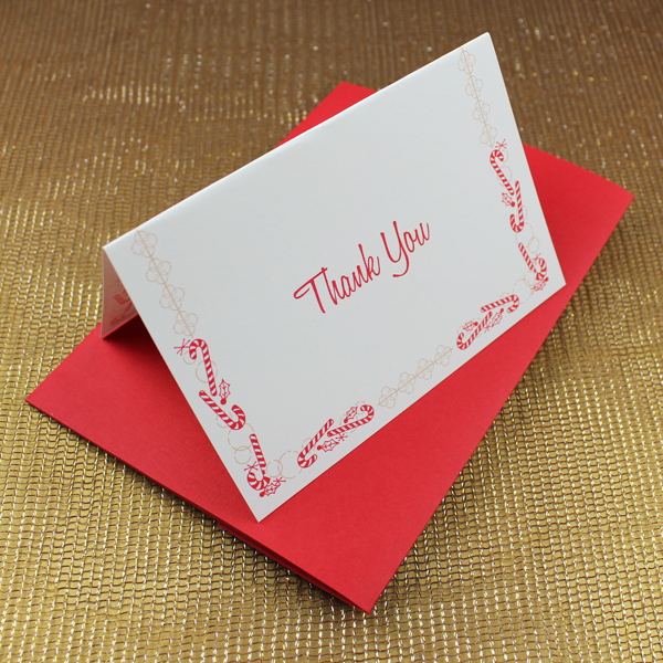 christmas thank you card templates with candy cane