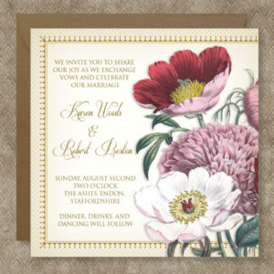 Red Poppy Square Invitation Template