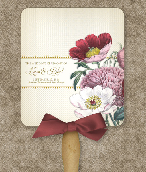 Red Poppy Program Fan Template Download Print