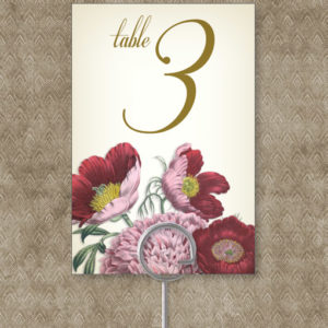 Red Poppy Table Number Template