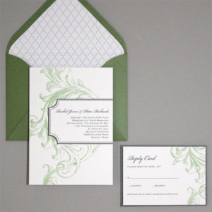 Invitation Template - Florid Scroll with Frame (A7 Size)