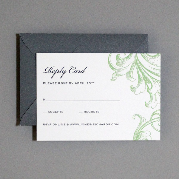 florid scroll rsvp card template rsvp online card