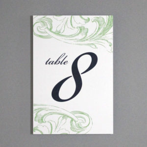 Florid Scroll Table Number Template