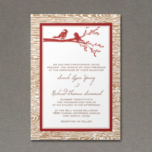 Wedding Invitation Template with Rustic Bird Design