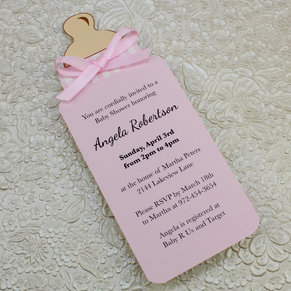 Baby Bottle Girl Shower Invitation Template Download Print