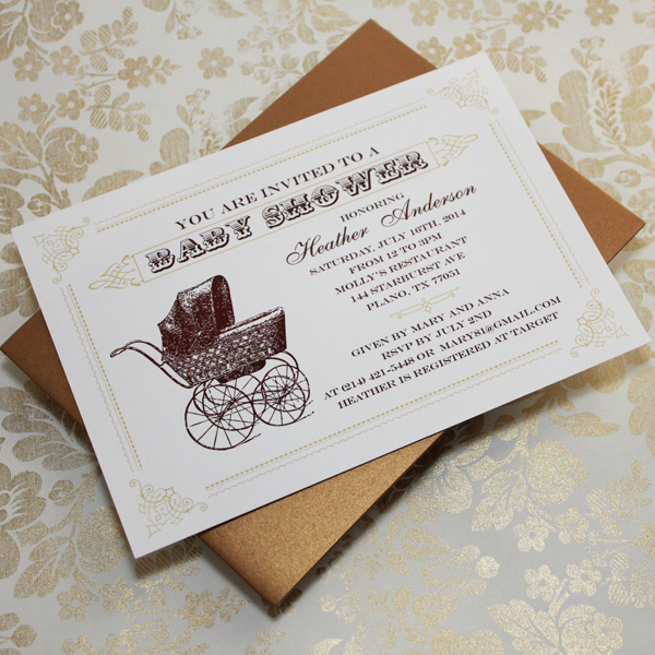 Vintage Baby Shower Invitation Templates Free 2